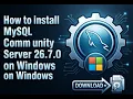 How to install MySQL Community Server 26 7 0