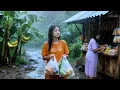 Download Lagu Extreme Thunderstorms \u0026 Heavy Rain in Quiet Village 🌧️⚡ Walking in the Rain for Sleep \u0026 Study