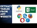 Extract table from Website using Simple Python Code Extract tables into Excel File