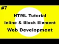 HTML Tutorial With Example Inline Block Elements Web Development Tutorials