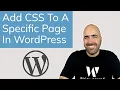 WordPress Add CSS For Specific Page