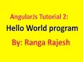 AngularJS Tutorial 2 Hello world program in AngularJS