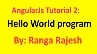 AngularJS Tutorial 2 Hello world program in AngularJS