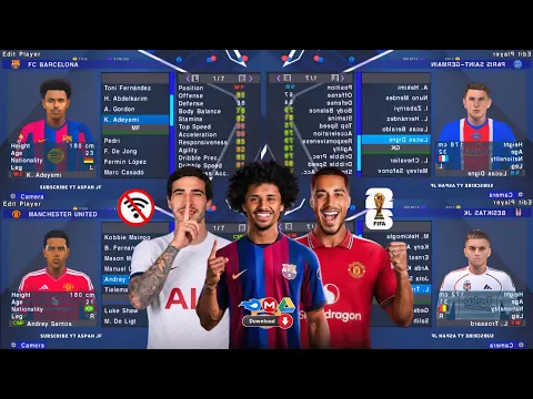 تحميل PES 2026 PPSSPP من ميديا فاير باخر الإنتقالات و الاطقم 2 Video