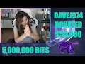50 000 Donated on Twitch featuring Pokimane 5 000 000 Bits davej974