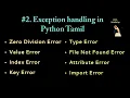 Python Runtime Errors in Tamil Exception Handling in Python in Tamil Try Except Block in Pyt