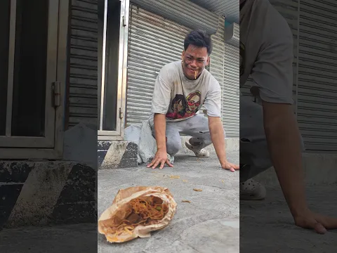 he kicked his food, so bad guy