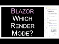 Blazor Render Modes in NET 8 and which Web App Template to choose