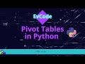 Pivot Table in Python Basics Custom Functions Totals