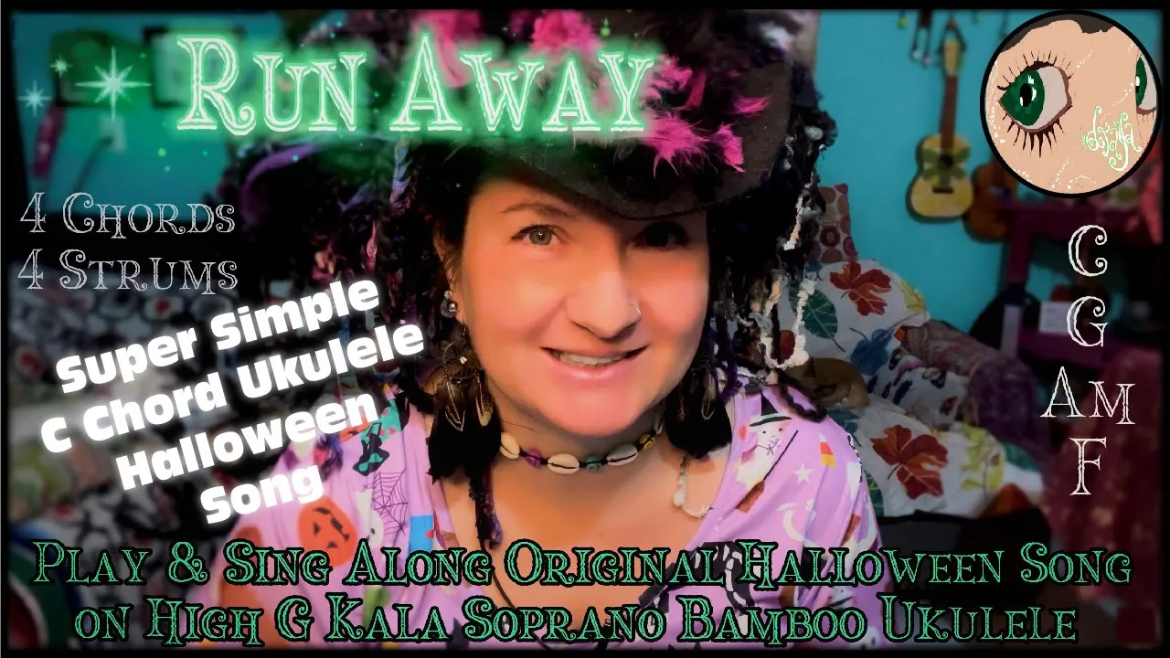 Halloween Ukulele Play &Sing Along RUNAWAY #ukuleletutorial #halloweensong #wickedwitch #ukulelesong