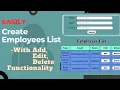 Create Employees List With Add Edit and Delete Functionality React Project