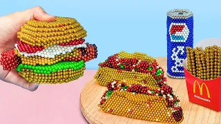 Most SATISFYING Magnet Stop Motion 🍔 Building a Burger & Taco with 10,000+ of Balls | ASMR Sounds