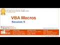 VBA Macros Session 5 April 2020 Weekend Batch 11AM-1PM