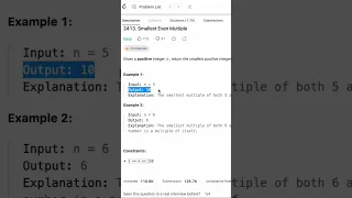 Leetcode Solution 2413 Leetcode Problem smallest Even Multiple Day 6 of 69 Days Leetcode Challenge