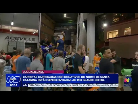 Joinville em ação: carretas de solidariedade rumo ao Rio Grande do Sul