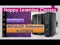 Lesson 24 INITIALIZE in COBOL with examples variations in INITIALIZE statements COBOL