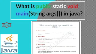 What is public static void main String args in java What is public static void main string args