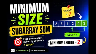 LeetCode 209 Minimum Size Subarray Sum Sliding Window Explained Java