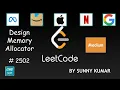 Design Memory Allocator 2502 LeetCode Brute Force Leetcode Weekly Contest 323