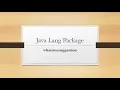 Core Java With - java lang Package