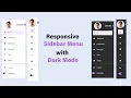Responsive Sidebar Dashboard Menu using HTML CSS Javascript Mode Code Genesis