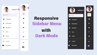 Responsive Sidebar Dashboard Menu using HTML CSS Javascript Mode Code Genesis