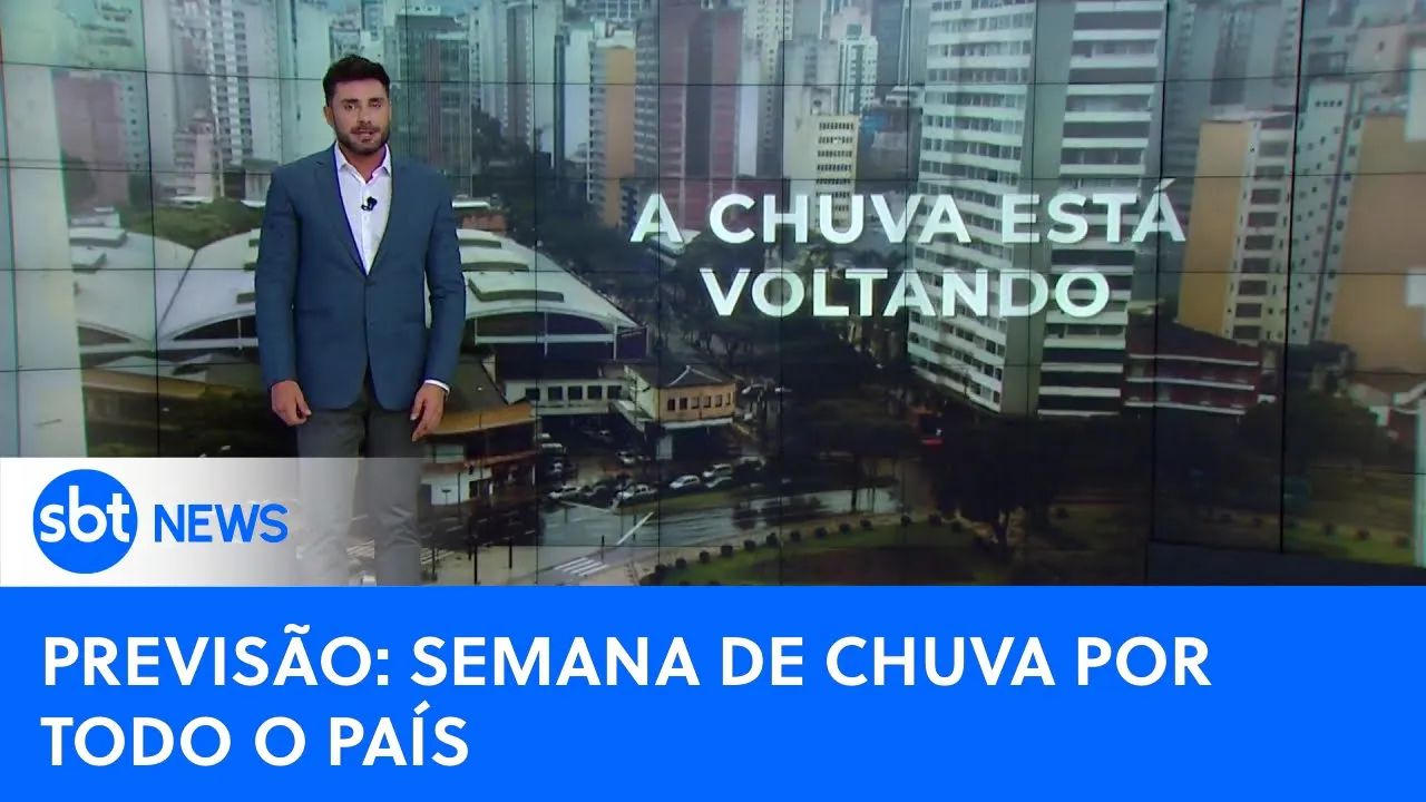 Semana com previsão de chuva em todo o Brasil  |#SBTNewsnaTV(18/12/23)