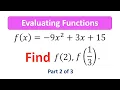 General Mathematics - Evaluating Functions Part 2