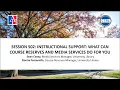 SESSION 502 INSTRUCTIONAL SUPPORT WHAT CAN COURSE RESERVES AND MEDIA SERVICES DO FOR YOU