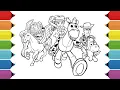 Coloring Toy Story 5 Disney Pixar Coloring Page Woody Buzz Lightyear Jessie Bullseye