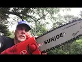 SUN JOE Red Electric Pole Chain Saw - Setup Demo