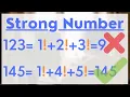 Strong Number program in Java asked in TCS Hindi