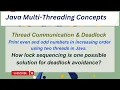 Java Threads Interview Questions Thread communication Deadlock