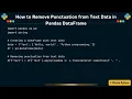 How to Remove Punctuation from Text Data in Pandas DataFrame