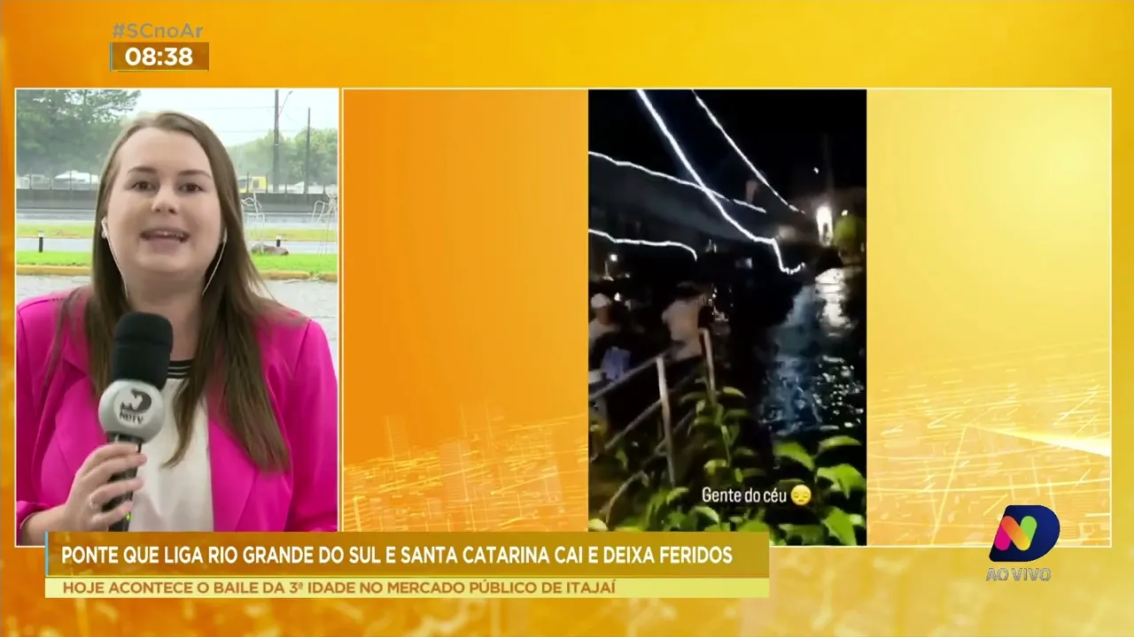 Três pessoas desaparecem com a queda da ponte que liga SC ao RS