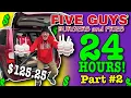 Eating at Five Guys Burger Fries for 24 HOURS Stealth Camping Part 2