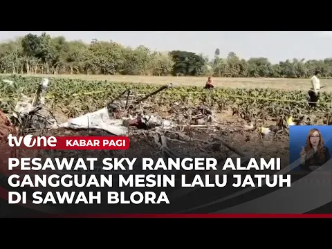 Pesawat Sky Ranger Jatuh di Sawah Blora hingga Hancur Lebur