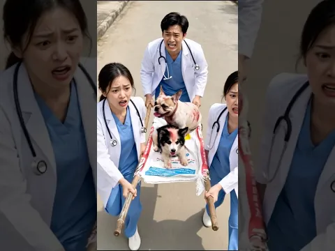 BABY SAVES an Injured Mother Dog and Her Puppy by Taking Them to the Hospital! 😭#lovedogs #pets#dog