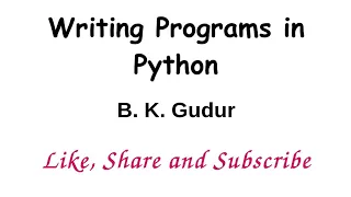 Writing Programs in Python on Module-1