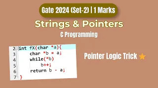 GATE 2024 C Programming PYQ String Length Using Pointers