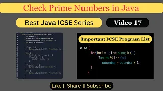 Java Program to Check Prime Number Solved ICSE Class 10 Programs Hindi