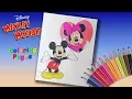Mickey Mouse and Minnie Mouse Coloring Book Pages For Kids with Colored Markers