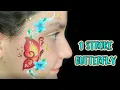 One Stroke Butterfly Cheek Art Face Painting Tutorial