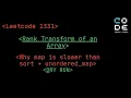 leetcode 1331 Rank Transform of an Array Sort hash map Leetcode potd