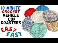 10-Minute Crochet Vehicle Cup Coaster