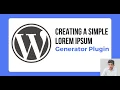Creating a Simple Lorem Ipsum Generator Plugin for WordPress