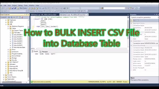 BULK INSERT CSV file into a database using SQL Server Using Query