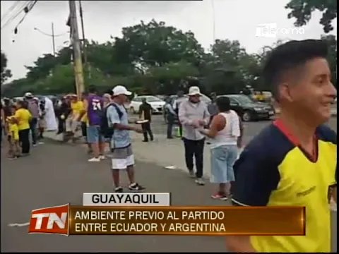 Ambiente previo al partido entre Ecuador y Argentina