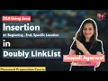Doubly Linked List - Insertion of a Node in Beginning End Given Location with Java Code