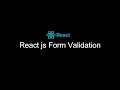 How to validate form in React Js without any library